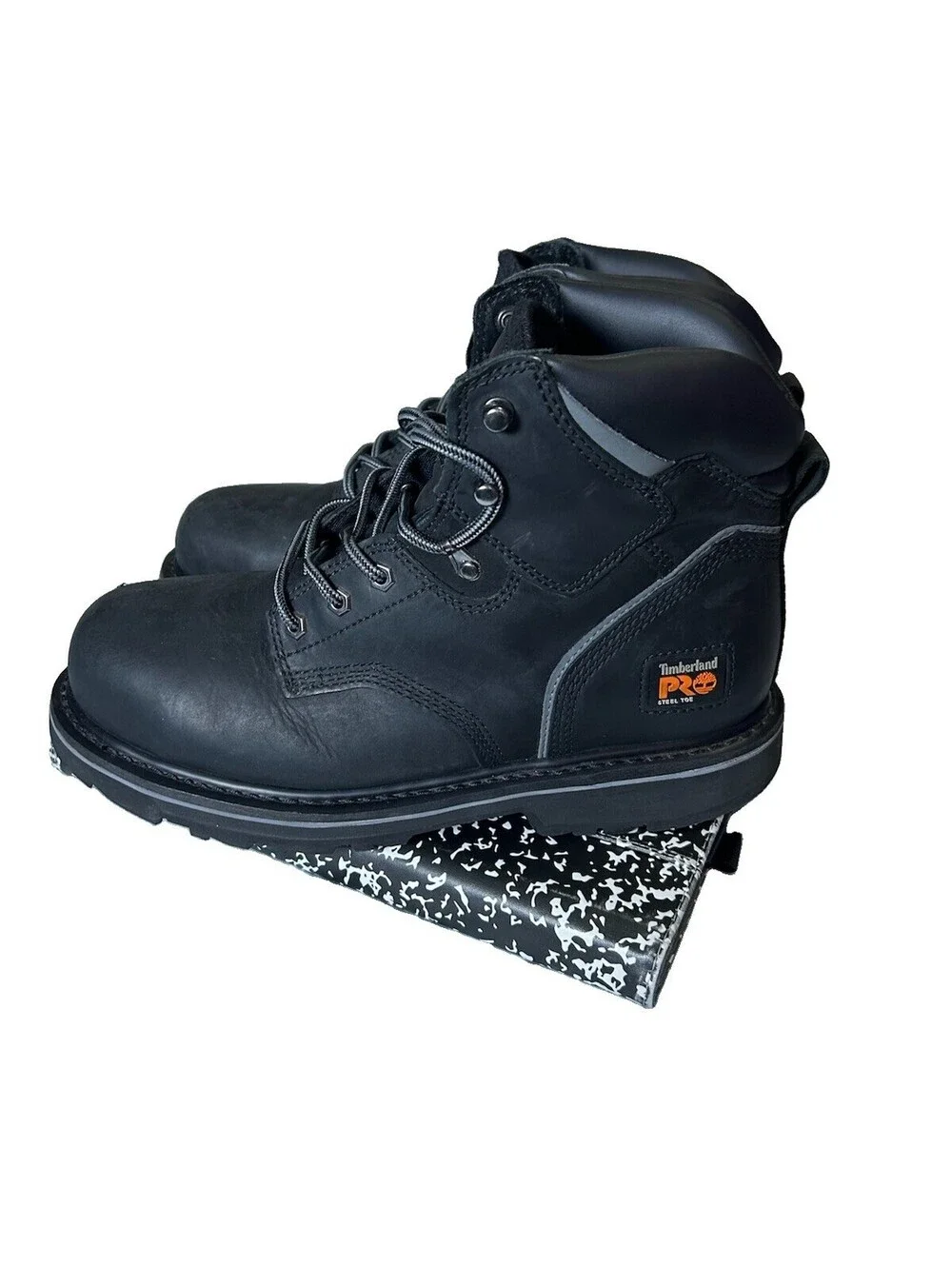 Timberland Men's 6 Inch Premium Waterproof Boots Black Nubuck Men’s Size 10.5